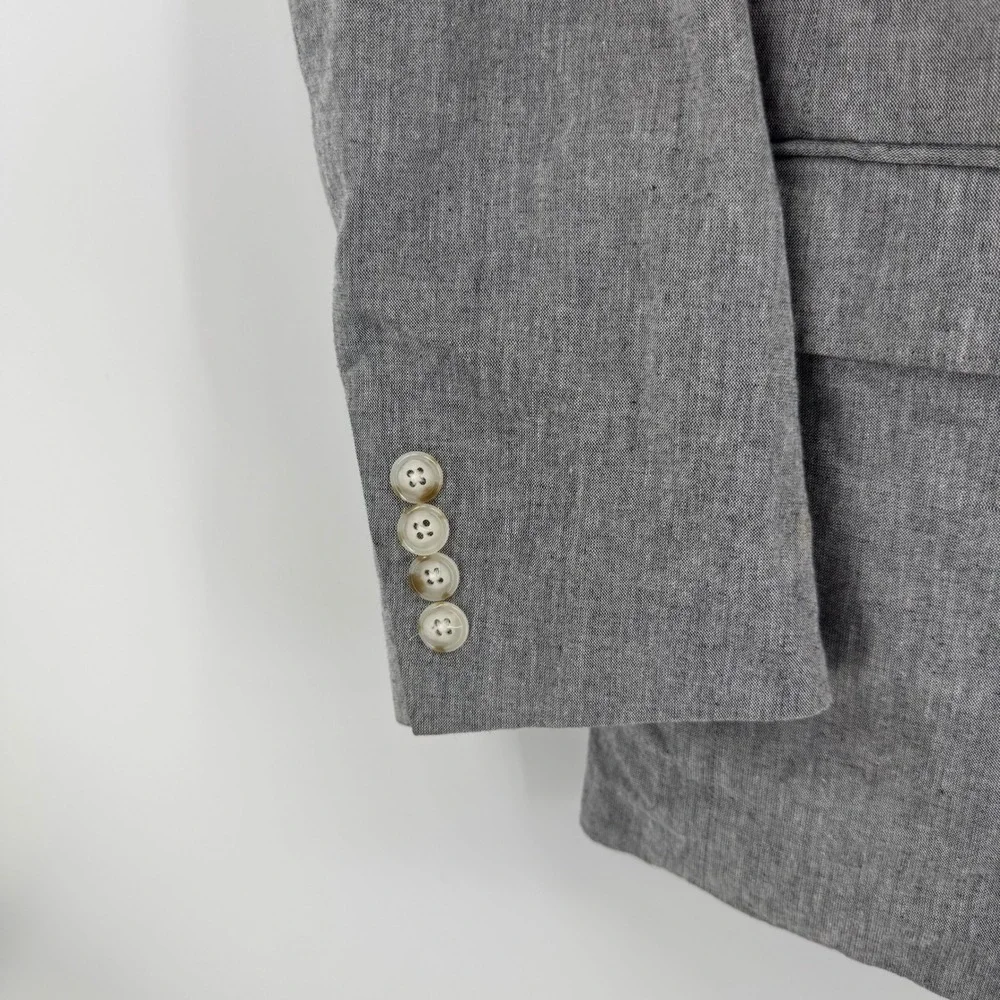J.Crew Ludlow Slim Blazer 44R Grey Somelos Linen Blend Sport Coat Portugal